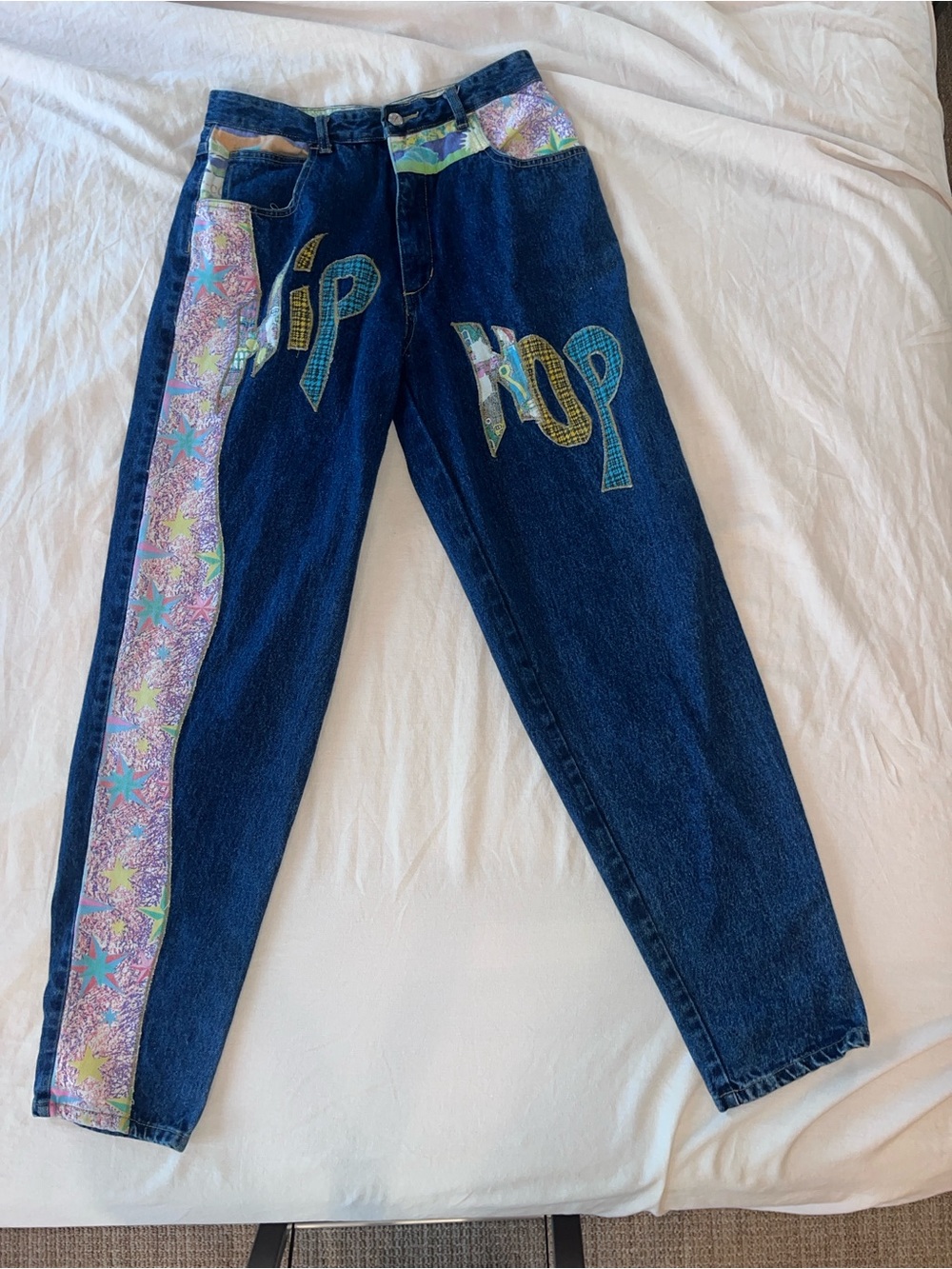 Rare Vintage 90s ZIP CODE "HIP HOP" Patchwork Jeans Size 32" x 32" Streetware